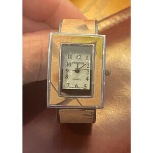 Women's Silver Tone Finesse Bangle Bracelet Watch, MOP Face, Matching Bezel